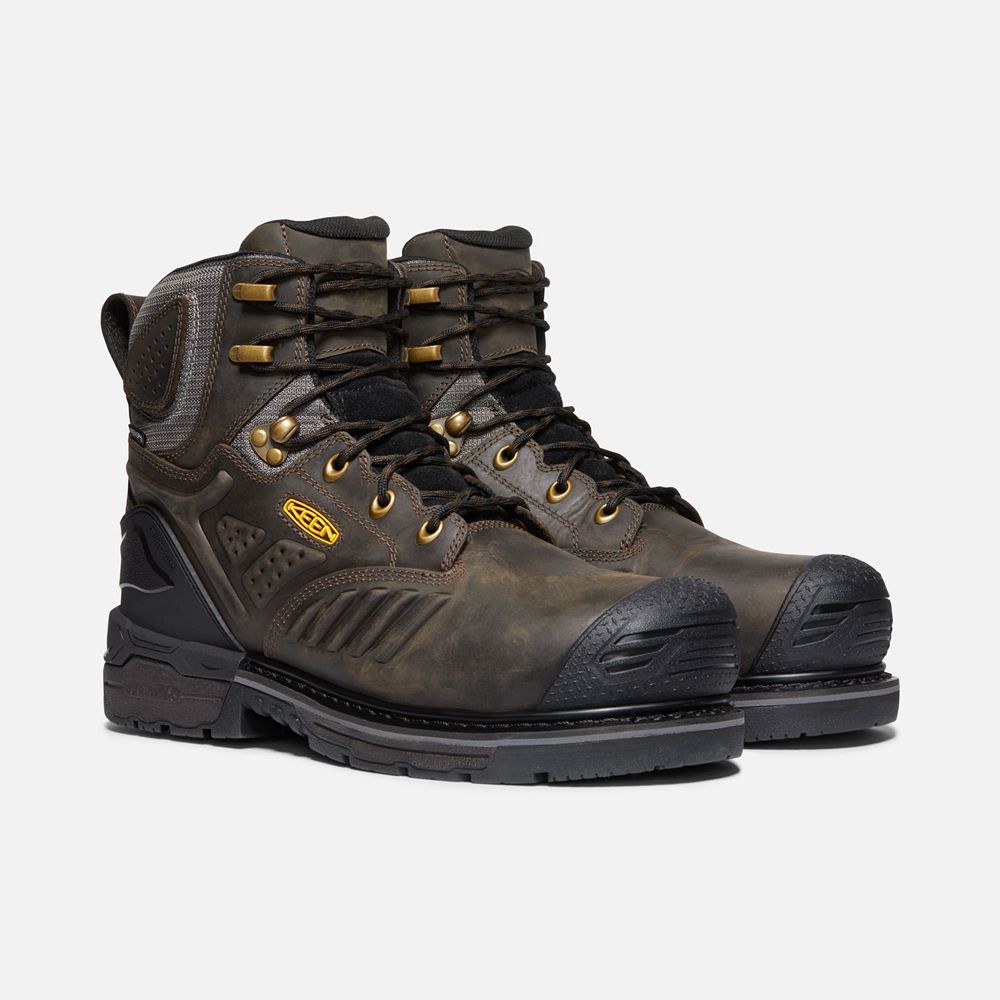 Botte de Travail Keen Homme Noir Marron | Philadelphia 6\" Waterproof (Carbon-Fiber Toe) | EAYQB-4602